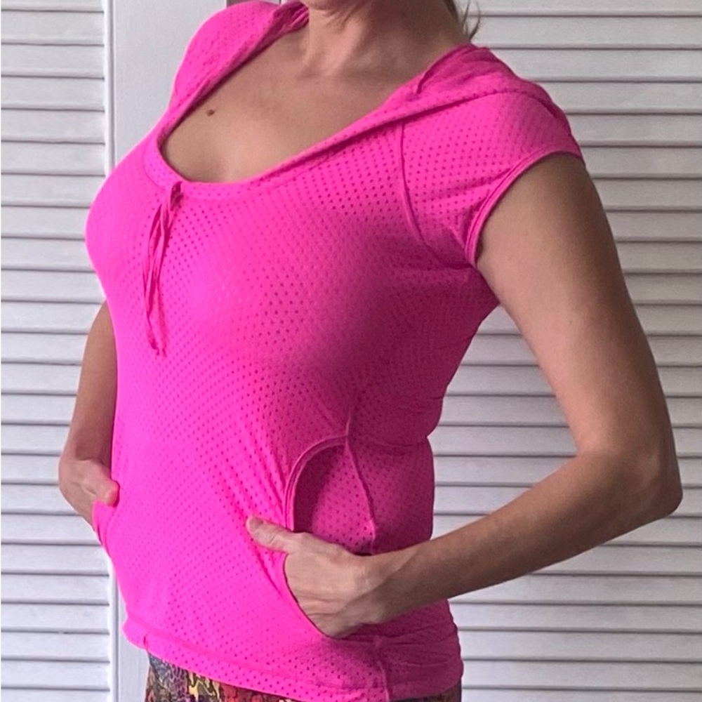Vibrant Pink Hooded Women's Top